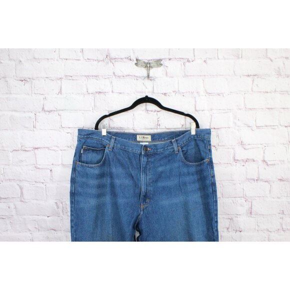 LL Bean Double L Jeans Classic Fit Straight Leg Dark Wash Size 44x34 - Picture 2 of 10